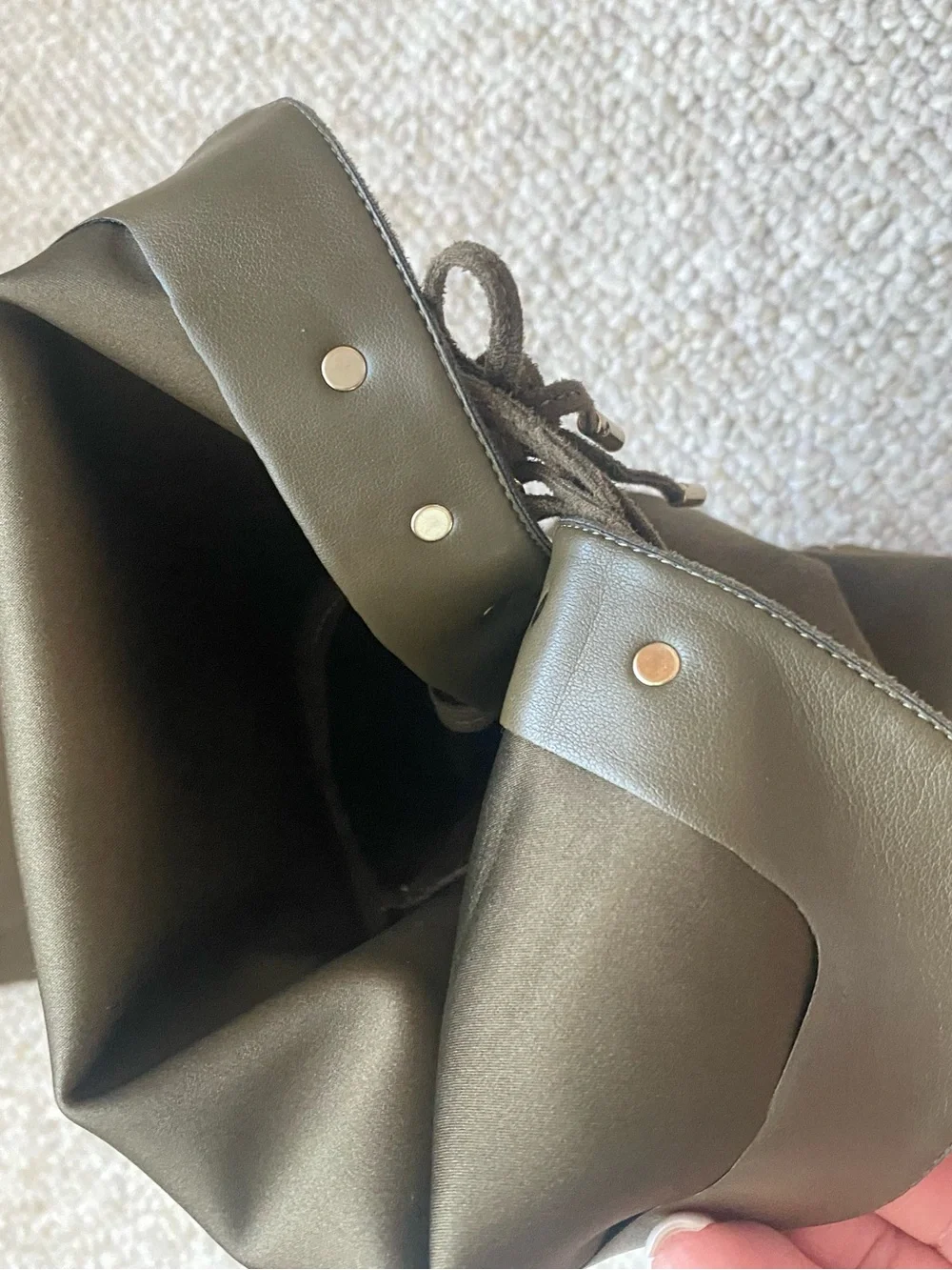 Ivanka Trump Sz 36/6 Olive Green Suede Over-the-Knee Boots